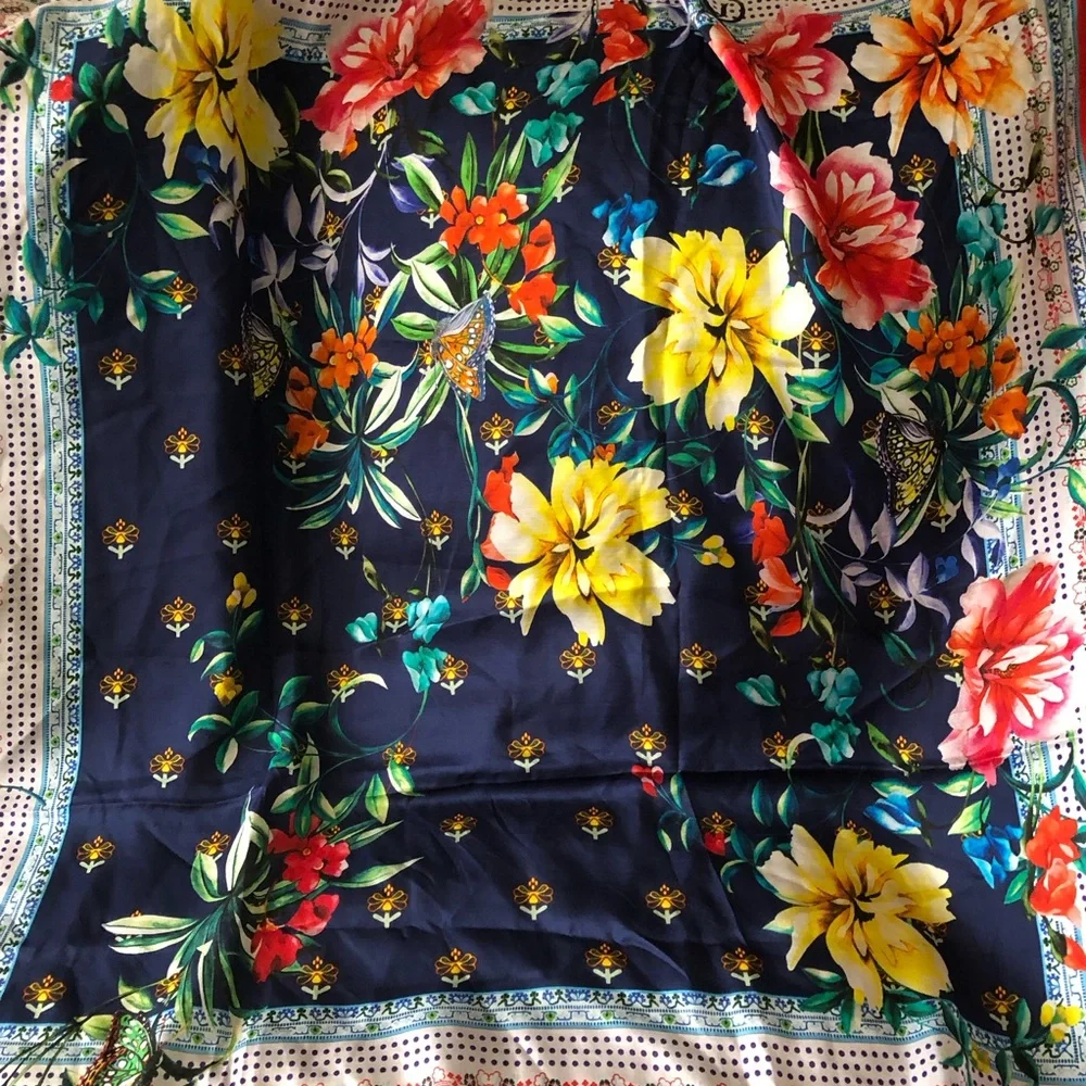 Johnny Was Silk Bernie Scarf 44”x44”